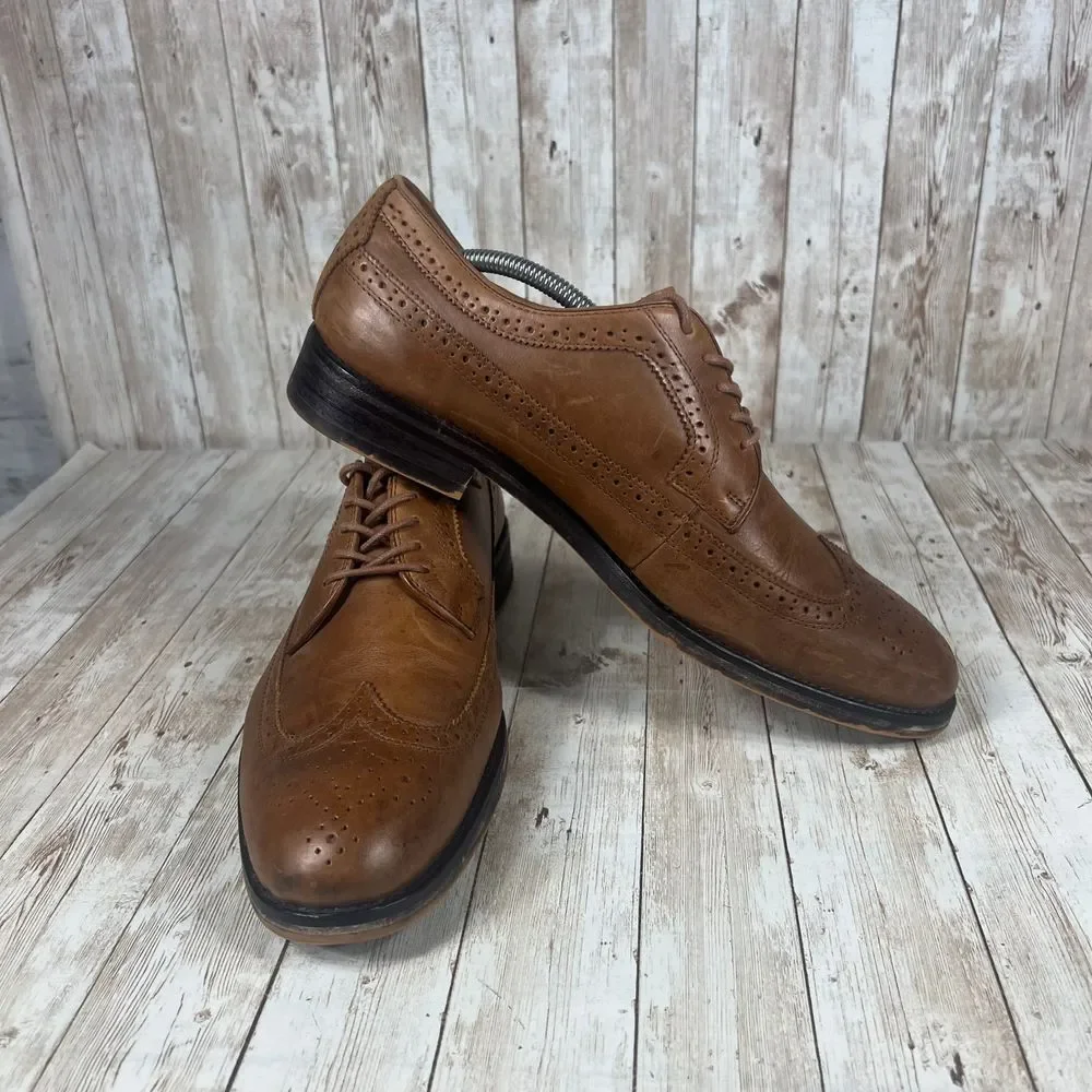 Polo Ralph Lauren long wingtip brown leather Oxford‎ Mens 11.5